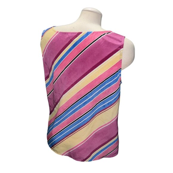 Croft & Barrow Womens Sz XL Sleeveless Multicolor Striped Tank Top Blouse - Picture 10 of 11